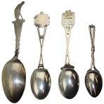 Four (4) Various Vintage Golf Themed Sterling Silver Spoons