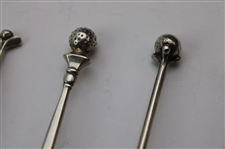 Seven (7) Various Vintage Golf Themed Sterling Silver Spoons