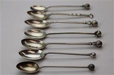 Seven (7) Various Vintage Golf Themed Sterling Silver Spoons