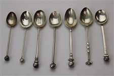 Seven (7) Various Vintage Golf Themed Sterling Silver Spoons