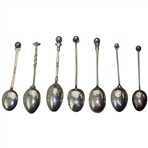 Seven (7) Various Vintage Golf Themed Sterling Silver Spoons