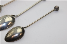 Seven (7) Various Vintage Golf Themed Sterling Silver Spoons