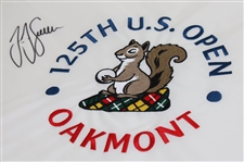 Champion JJ Spaun Signed 2025 US Open at Oakmont Embroidered Flag JSA ALOA
