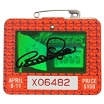 Bernhard Langer Signed 1993 Masters Tournament SERIES Badge #X06482 JSA ALOA