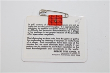 Bernhard Langer Signed 1993 Masters Tournament SERIES Badge #X06482 JSA ALOA