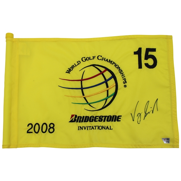 Vijay Singh Signed 2008 WGC Bridgestone Championship Used Hole #15 Flag w/COA & JSA ALOA