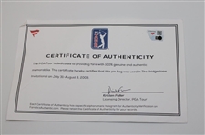 Vijay Singh Signed 2008 WGC Bridgestone Championship Used Hole #15 Flag w/COA & JSA ALOA