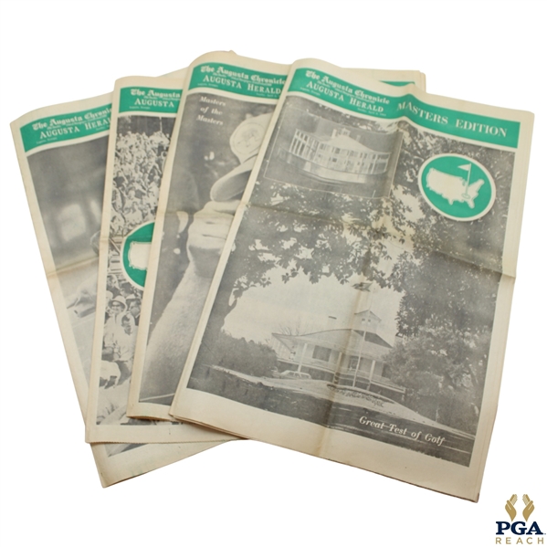 Four (4) 1964 Augusta Herald Special Masters Preview Edition Newspapers - Sunday April 5th