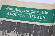 Four (4) 1964 Augusta Herald Special Masters Preview Edition Newspapers - Sunday April 5th
