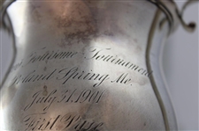 1901 Mens Foursome Tournament Poland Spring Me. First Prize Sterling Silver Trophy Won By - George & Clerance Munger