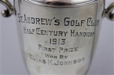 1913 St. Andrews Golf Club Half Century Handicap First Prize Won By Elias M. Johnson