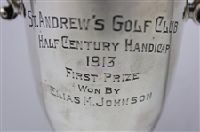 1913 St. Andrews Golf Club Half Century Handicap First Prize Won By Elias M. Johnson