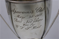 1907 Apauramis Club Best Net Score Sterling Silver Trophy Won by W. F. S. Hart