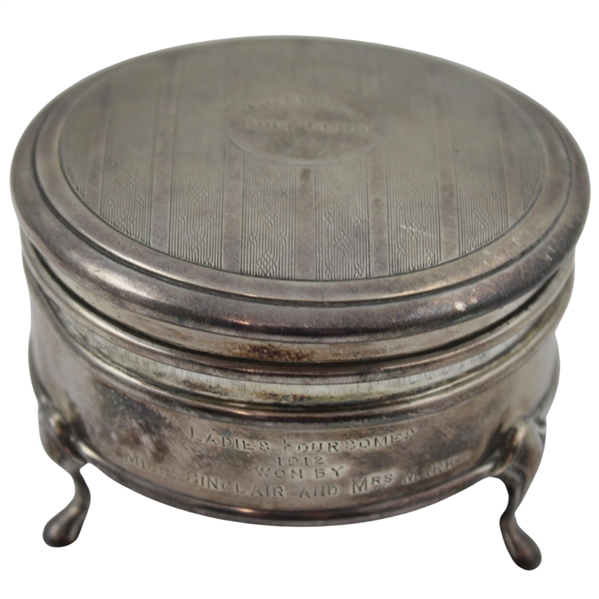 1912 Mid Surrey Golf Club Ladies Foursomes Sterling Silver Trophy Won by Miss Sinclair & Mrs. Marks