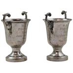 Two (2) Sterling Silver - 1929 S.L.G.C. Eclectic Comp June-Sept Trophy Cups Won by T.O. Schmid -  Seekingjao & Kiangwan