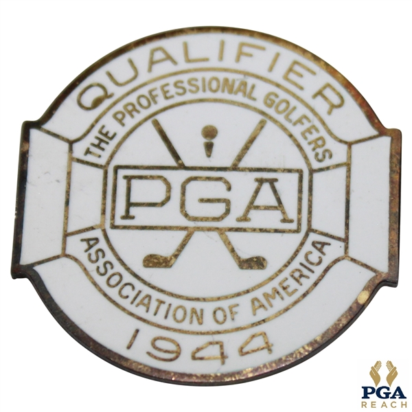 1944 PGA Championship at Manito G&CC Contestant Badge - Bob Hamilton Winner