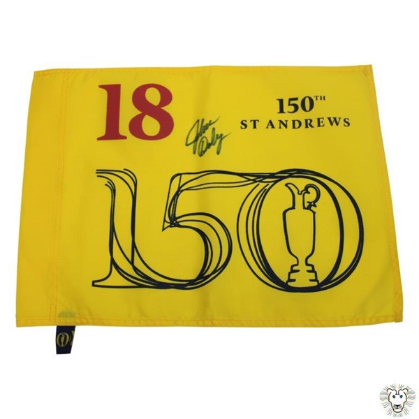 John Daly Signed 2022 OPEN Championship at St Andrews Yellow Flag JSA ALOA
