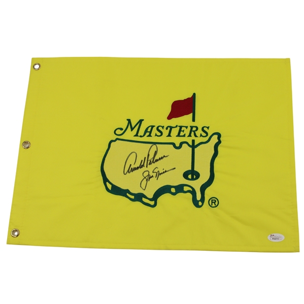 Arnold Palmer & Jack Nicklaus Signed Masters Embroidered Flag JSA #Y53717