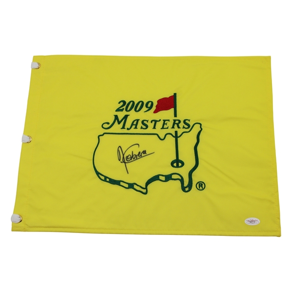 Angel Cabrera Signed 2009 Masters Tournament Embroidered Flag JSA #W67118