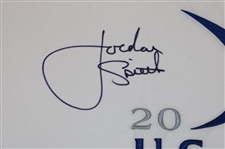 Jordan Spieth Signed 2015 US Open at Chambers Bay Embroidered Flag JSA ALOA