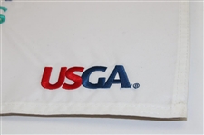 Jordan Spieth Signed 2015 US Open at Chambers Bay Embroidered Flag JSA ALOA