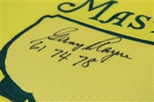 Gary Player Signed Masters Undated Embroidered Flag w/ 61 74 78 JSA ALOA