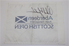 Phil Mickelson Signed Aberdeen Asset Management Scottish Open Flag JSA ALOA