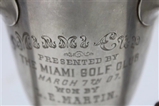 Presented by The Miami Golf Club March 7th 1907 Won by L. E. Martin