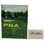 Lionel Hebert signed 3x5 w/ 1957 PGA Championship at Miami Valley Program JSA ALOA