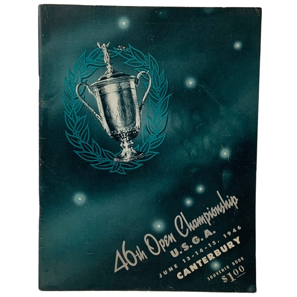 1946 US Open Championship at Canterbury Program - Lloyd Mangrum Winner