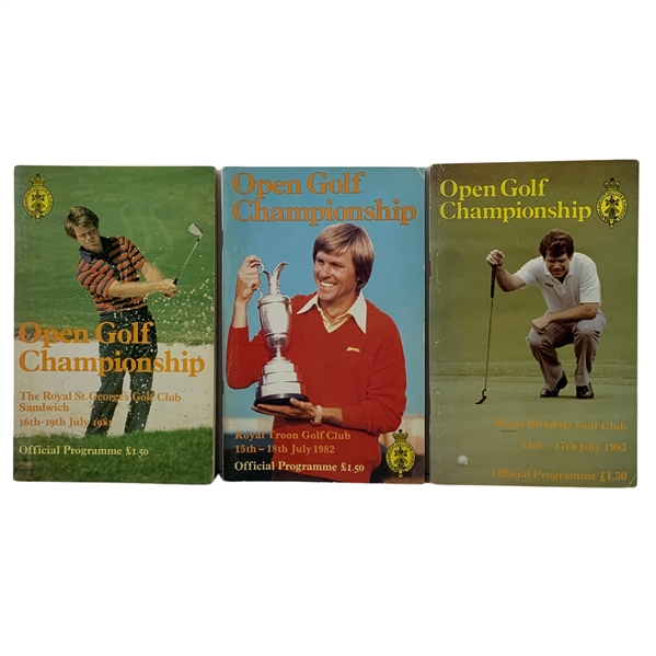 1981, 1982 and 1983 British Open Official programs - great condition.