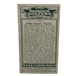 1927 John H. Taylor W.A. & A.C. Churchman Famous Golfers #41 Card