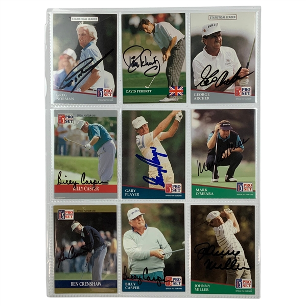 (9) Archer, Player, Casper, Crenshaw, O’Meara, Miller & Others Signed ProSet Cards JSA ALOA
