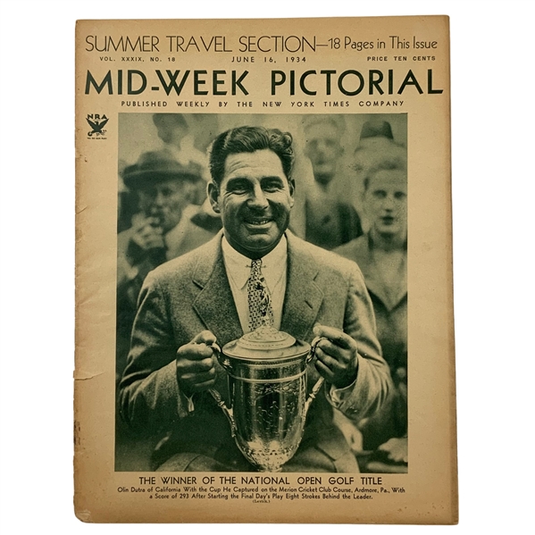 1934 US Open at Merion Olin Dutra Midweek Pictorial Magazine