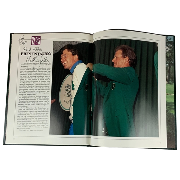 Nick Faldo Signed 1989 Masters Tournament Green Annual Book JSA ALOA