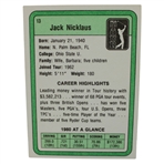 Jack Nicklaus Signed 1981 Donruss Golf Rookie Card JSA ALOA