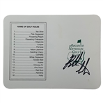 Hall of Fame Broadcaster Jim Nantz and four Masters Champs- Bubba Watson, Sandy Lyle, Adam Scott, and Vijay Singh individually signed Augusta National Golf Club Scorecards JSA ALOA