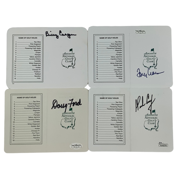 Billy Casper, Doug Ford, Tommy Aaron & Charles Coody Signed Augusta National Golf Club Scorecards JSA ALOA