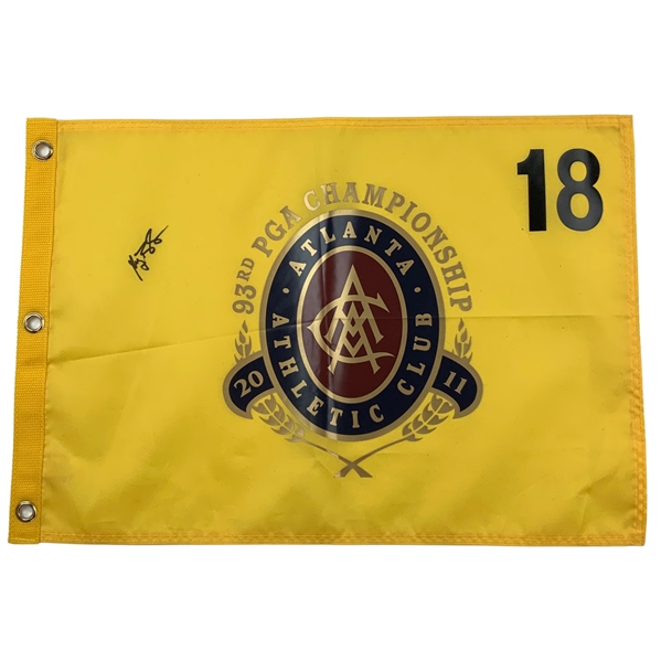 Keegan Bradley Signed 2011 PGA Championship at Atlanta Athletic Club Flag JSA ALOA