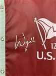 Wyndham Clark Signed 2023 US Open at LA Country Club Red Screen Flag JSA ALOA