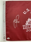 Justin Rose Signed 2013 US Open at Merion Red Screen Flag JSA #CH92867