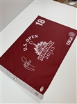 Justin Rose Signed 2013 US Open at Merion Red Screen Flag JSA #CH92867