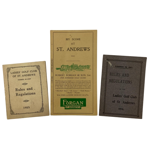 1913 & 1923 Ladies Golf Club of St. Andrews Rules and Regulations Booklets w/Scorecard