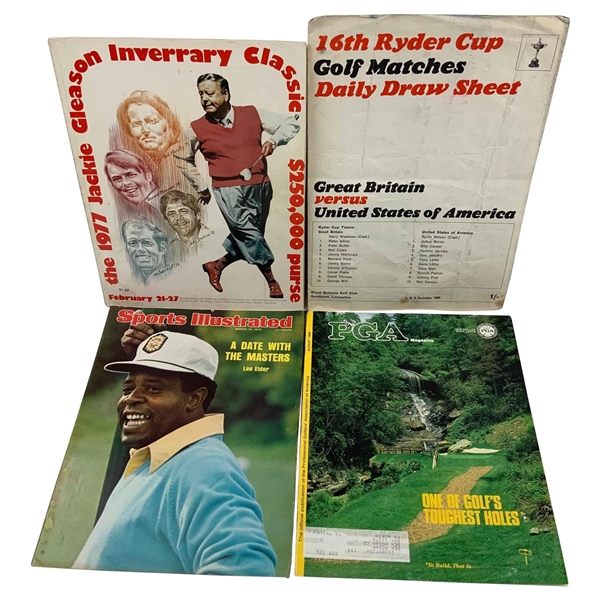 1965 Ryder Cup Draw Sheet, 1971 Jackie Gleason Inverrary Classic Program & Two Golf Magazines