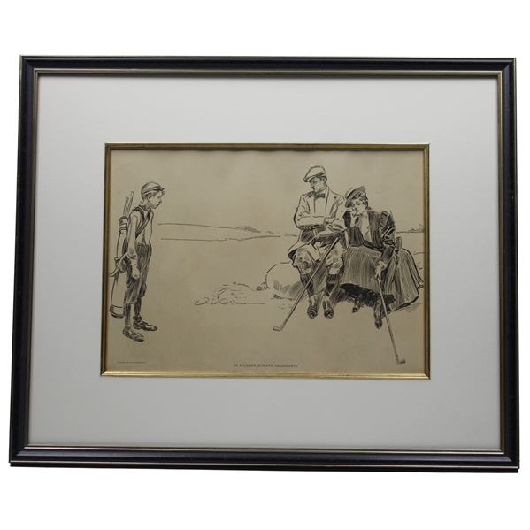 1897 Life Publishing Company "Is A Caddy Always Necessary" - Framed