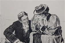 1897 Life Publishing Company A Good Game For 2 - Framed
