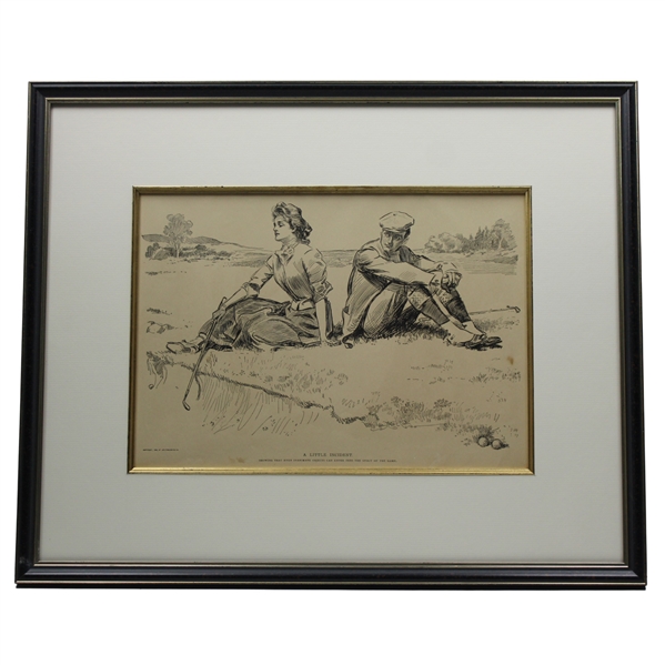 1900 Life Publishing Company "A Little Incident" Showing That Even Inanimate Objects Can Enter Into The Spirit Of The Game - Framed