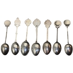 Seven (7) Various Vintage Golf Themed Sterling Silver Spoons