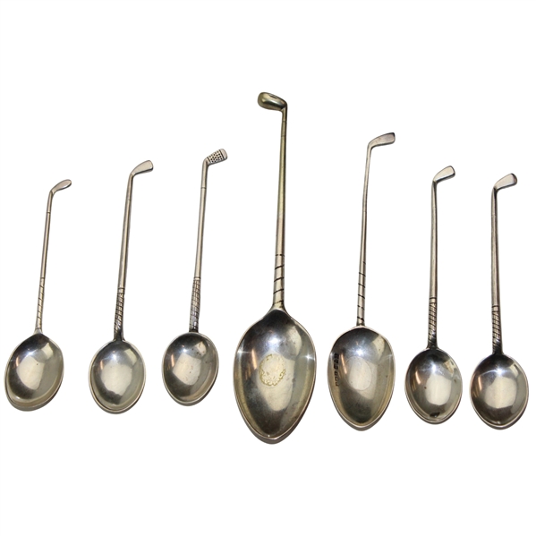 Seven (7) Various Vintage Golf Club Handled Sterling Silver Spoons