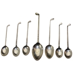 Seven (7) Various Vintage Golf Club Handled Sterling Silver Spoons